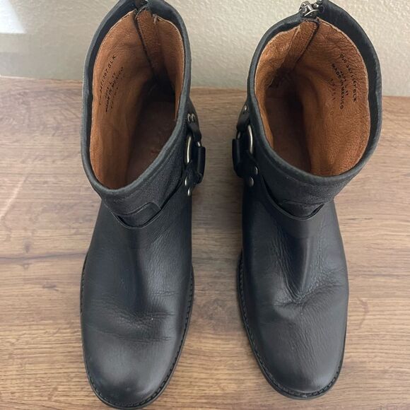 Frye Black Leather Harness Boots - Picture 6 of 9